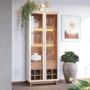 Ver imagem 2 de Cristaleira Pierre Off White/ Freijó com Led e Prateleiras de Vidro