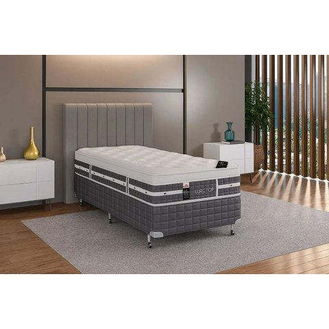 Cama Box + Colchão Castor Solteiro Eurotop Summer & Winter One Face Pocket 120x203x61cm