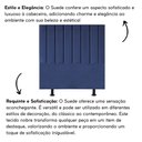 Ver imagem 2 de Cabeceira Estofada Cama Box King 195 Cm Esther Suede e Frame Cor:azul Marinho