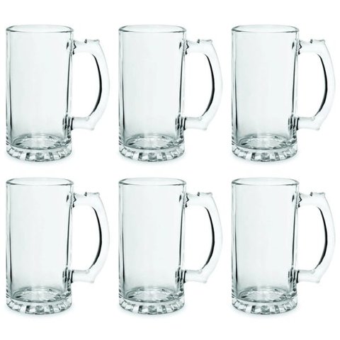 6 Caneca Chopp Cerveja Vidro Lotusglass 500ml