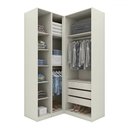 Ver imagem 3 de Guarda-roupa Solteiro Modulado Seletto 4 Portas 3 Gavetas Me27 Areia/jequitibá - Henn