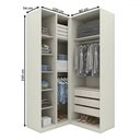 Ver imagem 4 de Guarda-roupa Solteiro Modulado Seletto 4 Portas 3 Gavetas Me27 Areia/jequitibá - Henn
