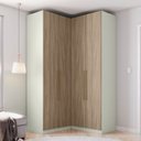Ver imagem 1 de Guarda-roupa Solteiro Modulado Seletto 4 Portas 3 Gavetas Me27 Areia/jequitibá - Henn