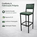 Ver imagem 3 de Banqueta Flora Altura 65cm com Reforço Preta Assento e Encosto Verde Kit 2 Unidades