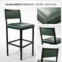 Ver imagem 6 de Banqueta Flora Altura 65cm com Reforço Preta Assento e Encosto Verde Kit 2 Unidades