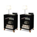 Ver imagem 1 de Conjunto de 2 Criados de Cabeceiras Preto Guine