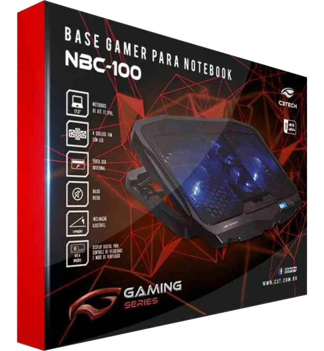Base Para Notebook 17,3" Gamer Nbc-100bk C3tech