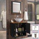 Ver imagem 2 de Gabinete Banheiro Deli Cuba Lume Bco Torneira Val Click Inox