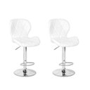 Ver imagem 1 de Conjunto 02 Banquetas Slim Couro PU Regulagem de Altura - Branca