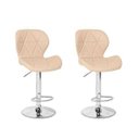 Ver imagem 1 de Conjunto 02 Banquetas Slim Couro PU Regulagem de Altura - Nude