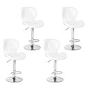 Ver imagem 1 de Conjunto 04 Banquetas Slim Material Ecológico Regulagem de Altura - Branca