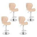 Ver imagem 1 de Conjunto 04 Banquetas Slim Couro PU Regulagem de Altura - Nude