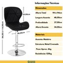 Ver imagem 3 de Conjunto 04 Banquetas Slim Material Ecológico Regulagem de Altura - Preta