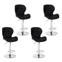 Ver imagem 1 de Conjunto 04 Banquetas Slim Material Ecológico Regulagem de Altura - Preta
