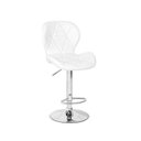 Ver imagem 2 de Conjunto 05 Banquetas Slim Couro PU Regulagem de Altura - Branca
