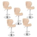 Ver imagem 1 de Conjunto 05 Banquetas Slim Couro PU Regulagem de Altura - Nude