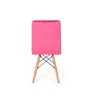 Cadeira Eiffel Gomos Veludo Estofada Base Madeira - Rosa - 4