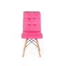 Cadeira Eiffel Gomos Veludo Estofada Base Madeira - Rosa - 2