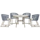 Ver imagem 1 de Mesa com 4 Cadeiras e Noronha Estofado 3 Trama Original Prata