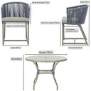 Ver imagem 2 de Mesa com 4 Cadeiras e Noronha Estofado 3 Trama Original Prata