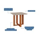 Ver imagem 2 de Mesa de Sala Jantar Flora C/tampo Madeirado Vidro 95x95cm Cinamomo/off White - Cimol