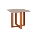 Ver imagem 1 de Mesa de Sala Jantar Flora C/tampo Madeirado Vidro 95x95cm Cinamomo/off White - Cimol