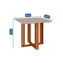 Ver imagem 3 de Mesa de Sala Jantar Flora C/tampo Madeirado Vidro 95x95cm Cinamomo/off White - Cimol