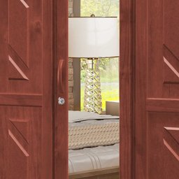 Guarda-roupa Roupeiro Grécia 5 Portas com Maleiro e Espelho - Cavazotto - Mogno - 5