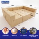 Ver mais imagens de Sofá Modular King 5 Lugares Reclinável 255cm Bege Linho