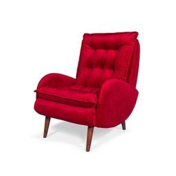 Poltrona Estofada Diandra Cia do Estofado - Vermelha - 3