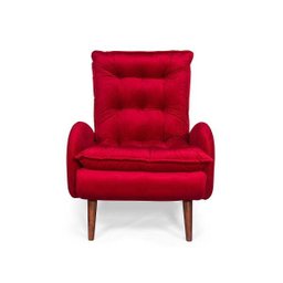 Poltrona Estofada Diandra Cia do Estofado - Vermelha - 2