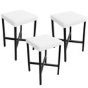 Ver imagem 1 de Kit 03 Banquetas Baixa Bar Cozinha Sala de Jantar Preto Stella L02 Facto Branco - Lyam Decor
