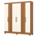 Ver imagem 2 de Guarda Roupa Casal 6 Portas 3 Gavetas Francês com Armário Multiuso 2 Portas 3 Prateleiras Cinamomo o