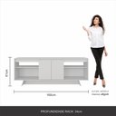 Ver imagem 6 de Rack 1,60m 55 Polegadas Tulum Branco - Móveis Arapongas Branco