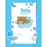 Placa quadro decorativo A5 - 15 x 21 cartão de chá de bebê com urso fofo e decoração - 1