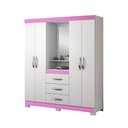 Ver imagem 1 de Guarda-roupa Solteiro Nt 5015 - 4 Portas 3 Gavetas com Espelho Central - Notável