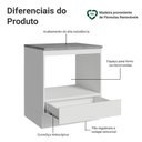 Ver imagem 4 de Balcão para Forno/Micro-Ondas 70 x 60 cm 1 Gaveta (com Tampo) Branco Madesa