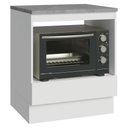 Ver imagem 1 de Balcão para Forno/Micro-Ondas 70 x 60 cm 1 Gaveta (com Tampo) Branco Madesa
