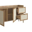 Ver imagem 3 de Balcão Buffet 2 Portas 2 Gavetas 139cm Palhinha Pé Madeira Oslo Artesano | Hanover