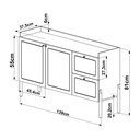 Ver imagem 6 de Balcão Buffet 2 Portas 2 Gavetas 139cm Palhinha Pé Madeira Oslo Artesano | Hanover