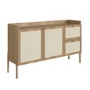 Ver imagem 4 de Balcão Buffet 2 Portas 2 Gavetas 139cm Palhinha Pé Madeira Oslo Artesano | Hanover