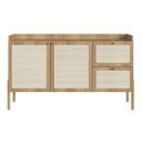 Ver imagem 2 de Balcão Buffet 2 Portas 2 Gavetas 139cm Palhinha Pé Madeira Oslo Artesano | Hanover