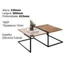 Ver imagem 4 de Jogo Mesa De Centro e Kit Mesa Lateral Aurora - ÉdeCasaMóveis