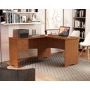 Ver imagem 2 de Escrivaninha Mesa de Computador em L de Canto Parise 2 Gavetas Tampo 18mm Cor Freijó Rústico