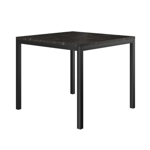 Mesa Industrial Pés em Metal 4 Lugares Cozinha Tampo Preto Cor:Preto