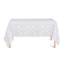 Ver imagem 1 de Toalha de Mesa 6 Lugares 1,60x2,00 Jacquard Medalhão Adamascado Retangular Branco