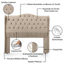 Ver mais imagens de Conjunto Cabeceira Box com Recamier Divã para Cama Casal 1.40 Dubai Pávia Cappuccino- Lh Móveis