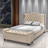 Conjunto Cabeceira Box com Recamier Divã para Cama Casal 1.40 Dubai Pávia Cappuccino- Lh Móveis - 1