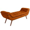 Ver imagem 1 de Puff Recamier Decorativo com Tachas 140 Cm Santorini Couríssimo Camel - Lyam Decor