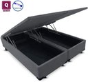 Ver imagem 1 de Cama Box Baú Queen Size Bipartido Sintético Cinza com Pistões a Gás